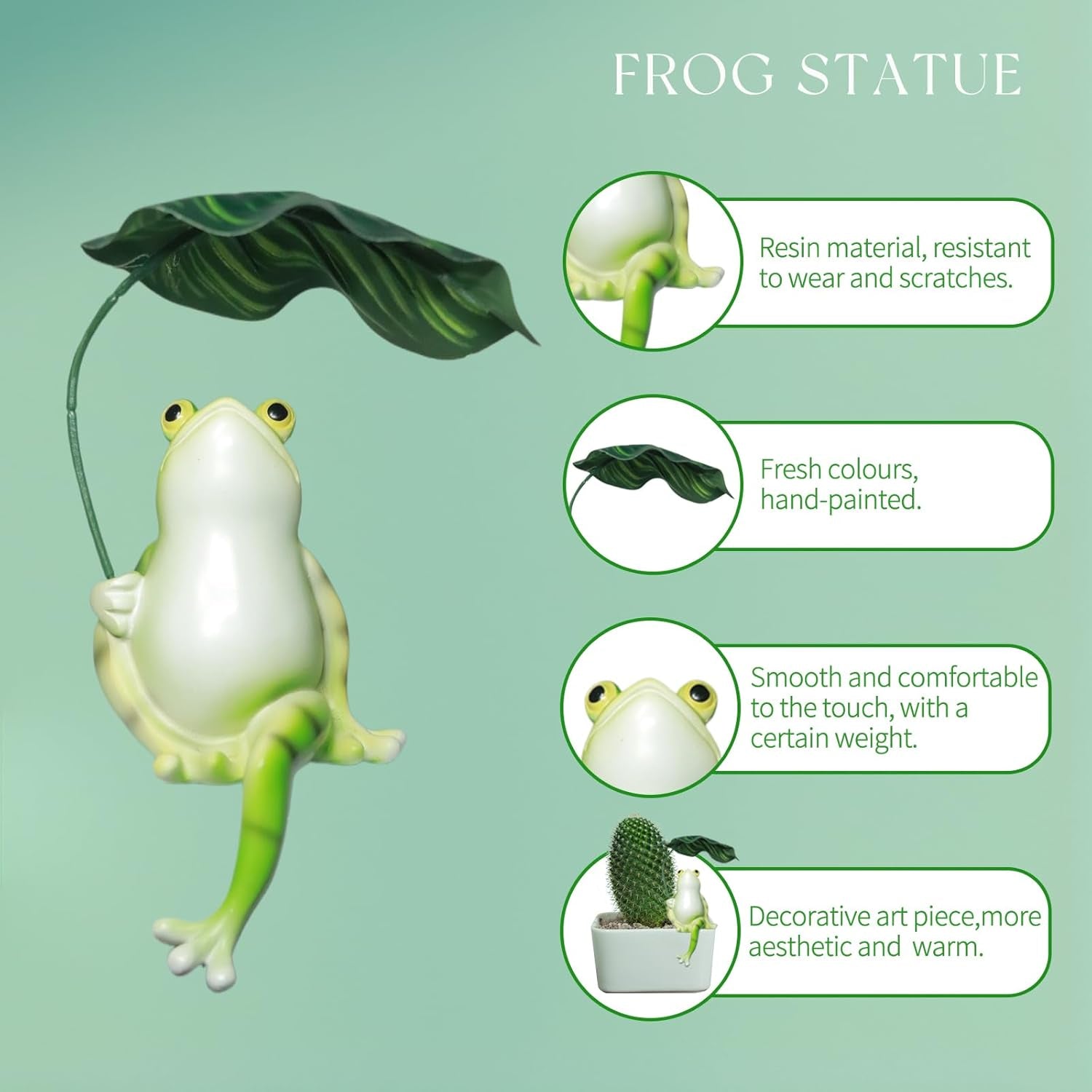 Frog Statue for Garden Umbrella,Tipsy Frog Pot Hugger