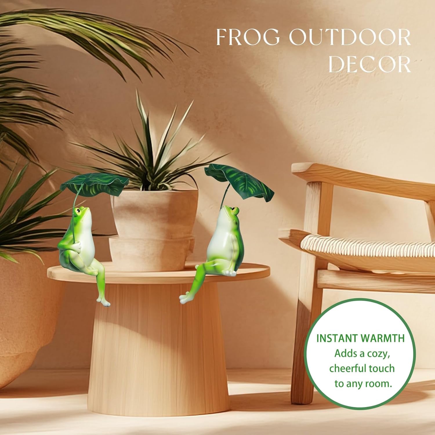 Frog Statue for Garden Umbrella,Tipsy Frog Pot Hugger