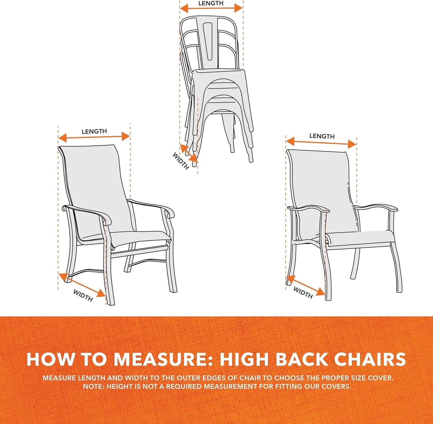 Chalet Stackable/High Back Bar Chair Cover 