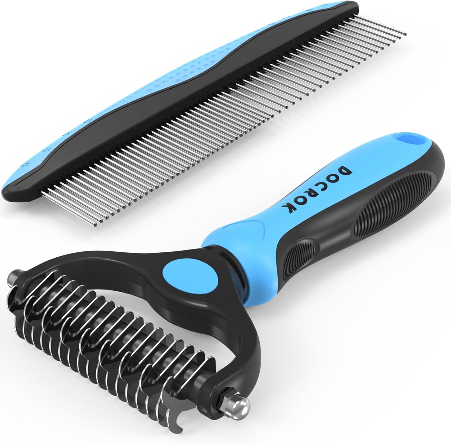 Pet Grooming Combo - Blue Deshedding Brush